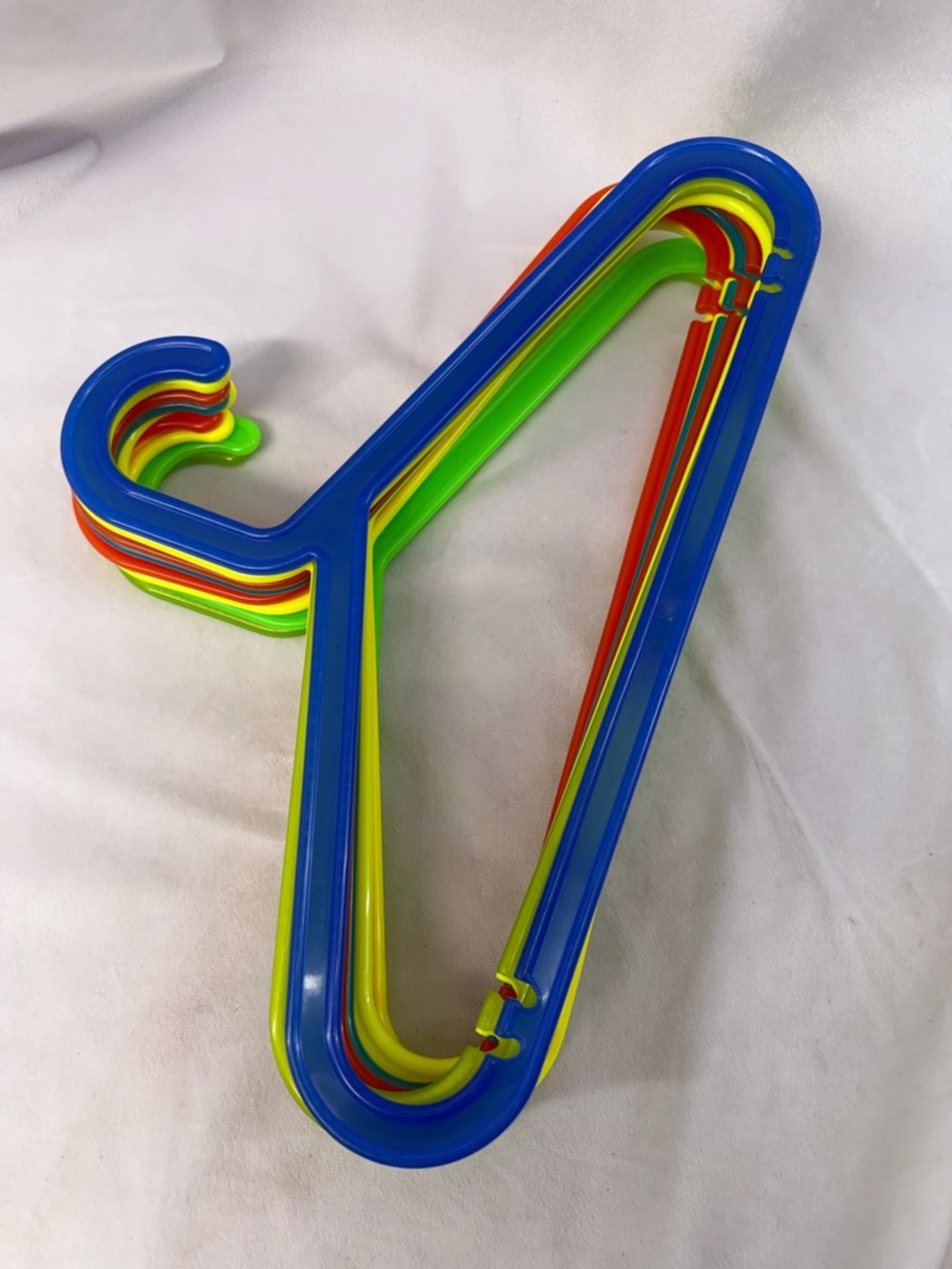 IKEA Kids Plastic Hangers - set of 10 assorted Blue, Green, Yellow, Orange